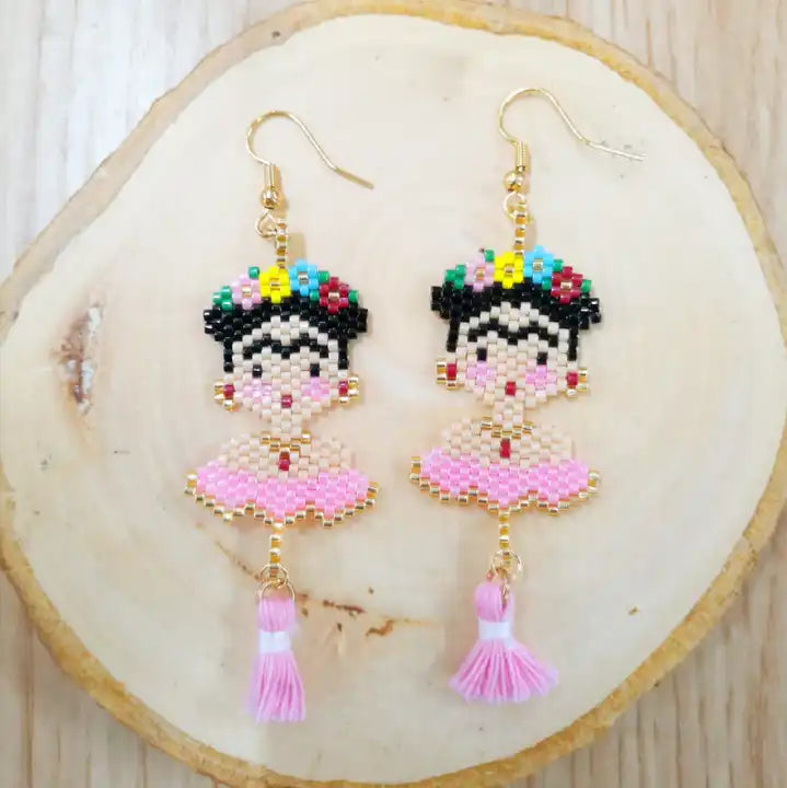 miyuki beads braided mexico great female frida artist earrings jewelry
