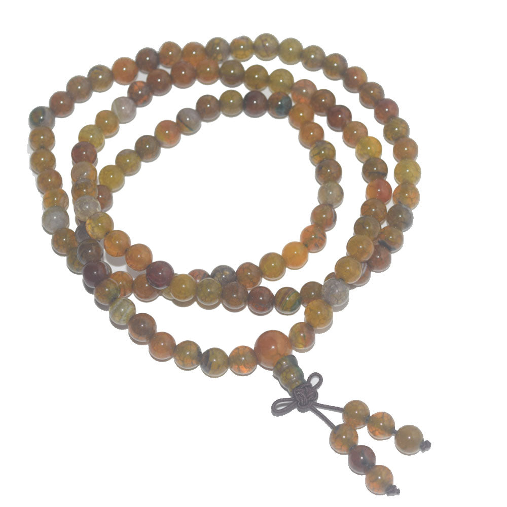 handmade fashion energy healing dragon texture agate stone meditation 108 mala beads beaded prayer yoga bracelet jewelry