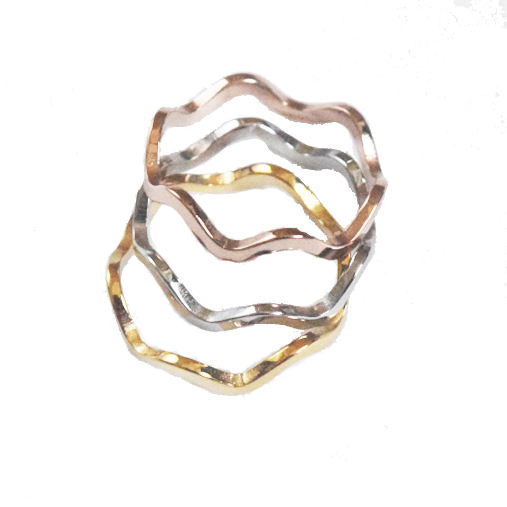 wholesale bulk fashion stainless steel wave wire finger ring jewelry rings jewelry design