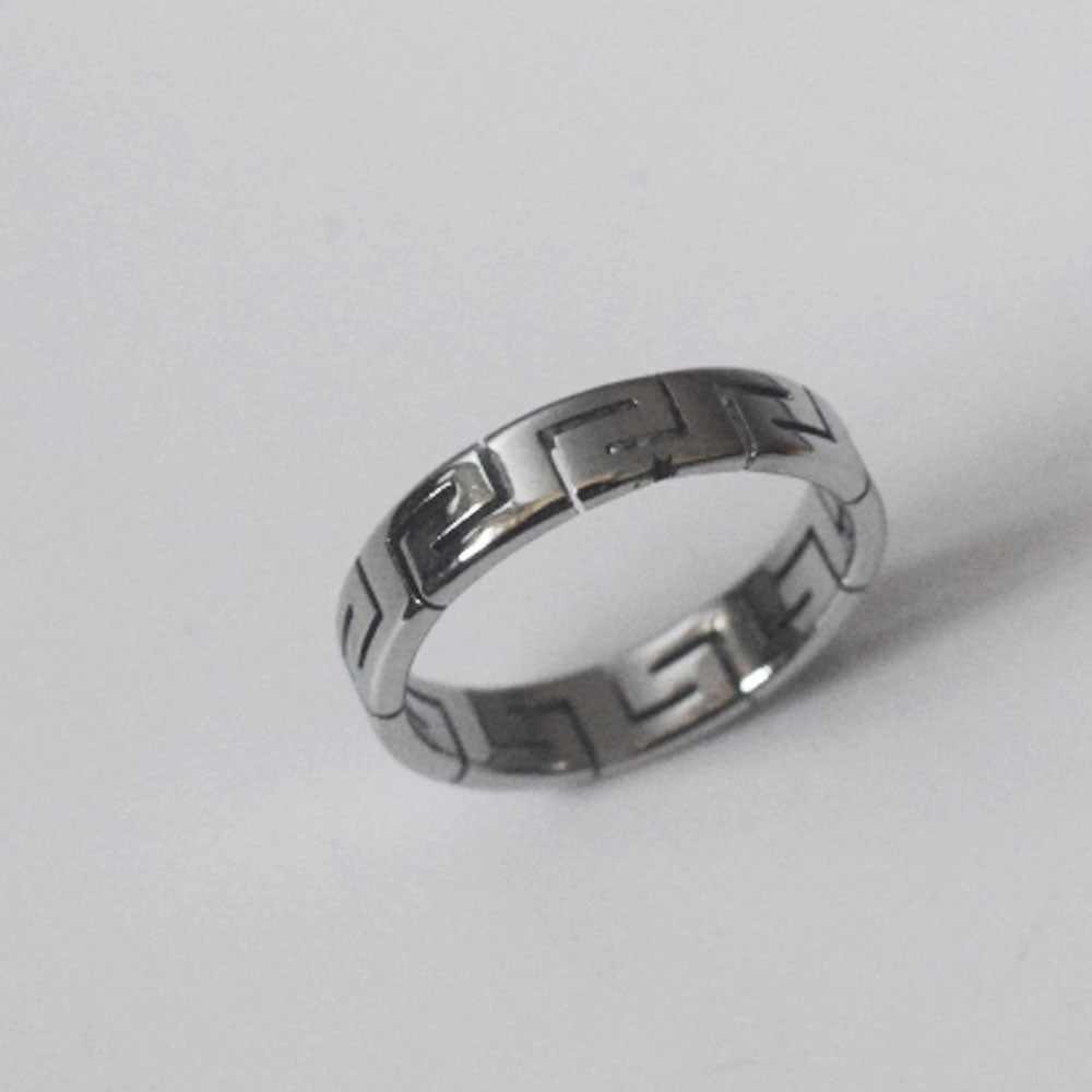 wholesale stainless steel the great wall texture finger ring jewelry unisex men and women fashion accessories China supplier