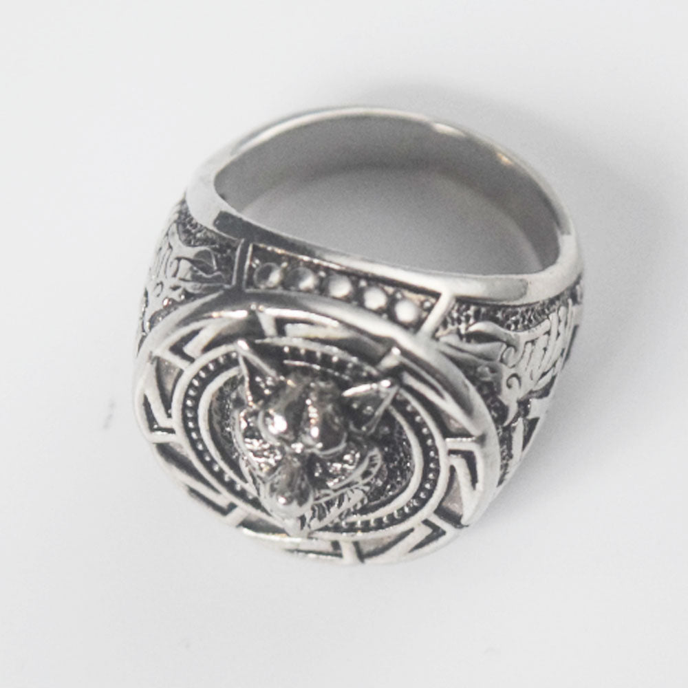 fashion brass alloy Viking warrior wolf head charm rings for men retro Celtic wolf totem finger ring jewelry