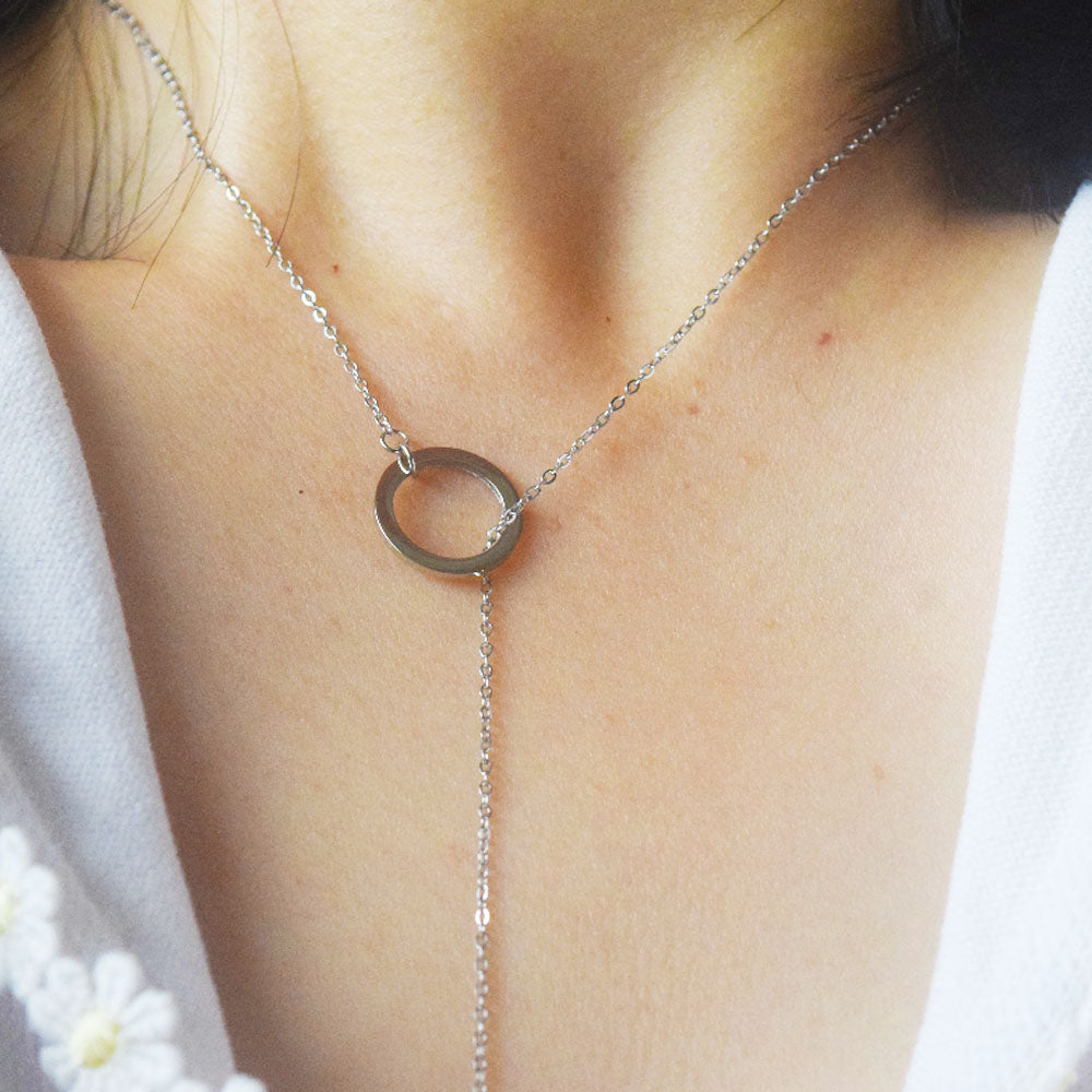 wholesale stainless steel vertical bar pull larait y shape necklace blank circle necklaces jewelry
