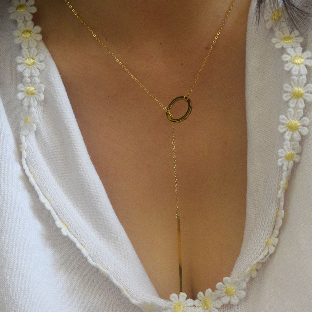 wholesale stainless steel vertical bar pull larait y shape necklace blank circle necklaces jewelry
