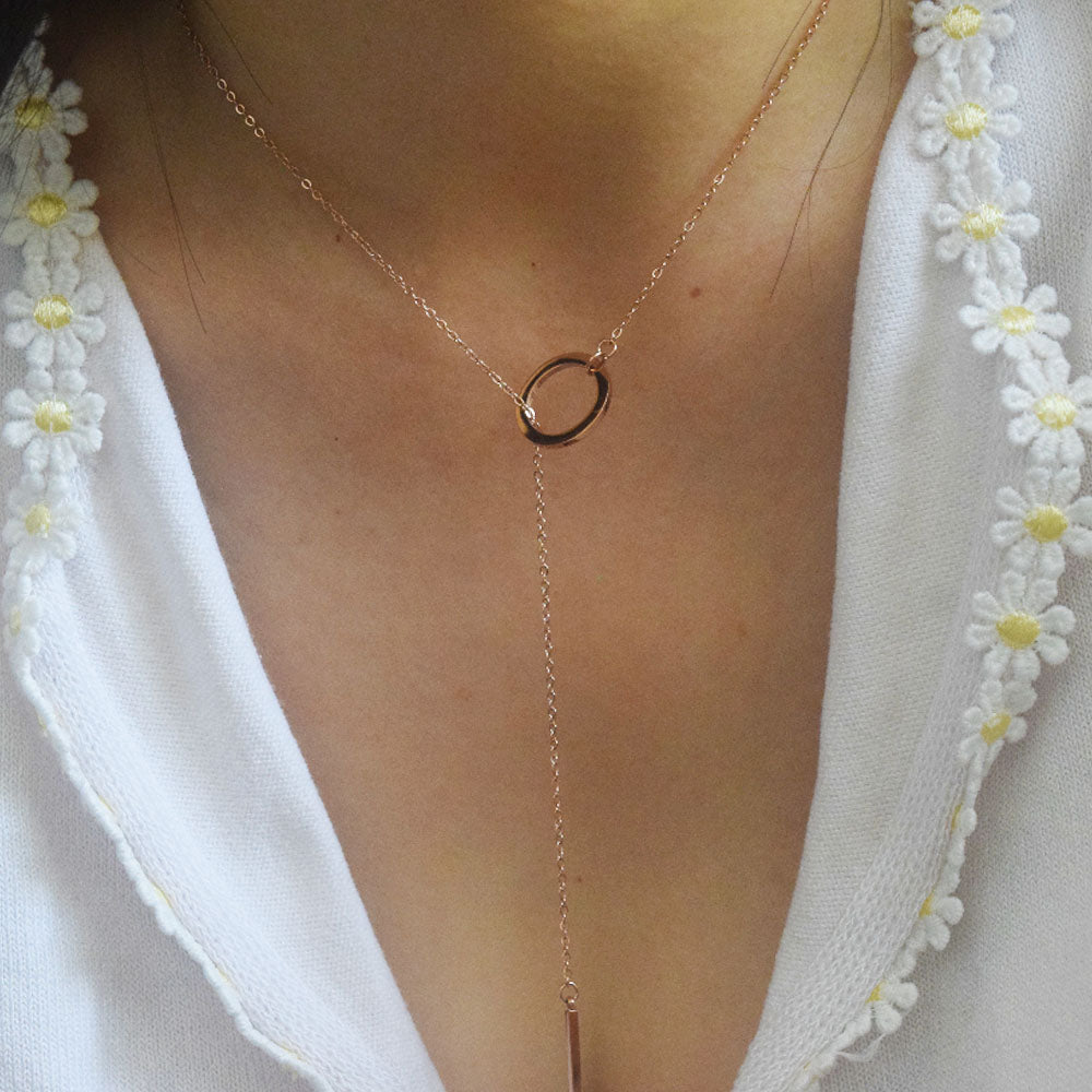 wholesale stainless steel vertical bar pull larait y shape necklace blank circle necklaces jewelry