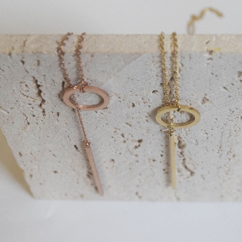 wholesale stainless steel vertical bar pull larait y shape necklace blank circle necklaces jewelry