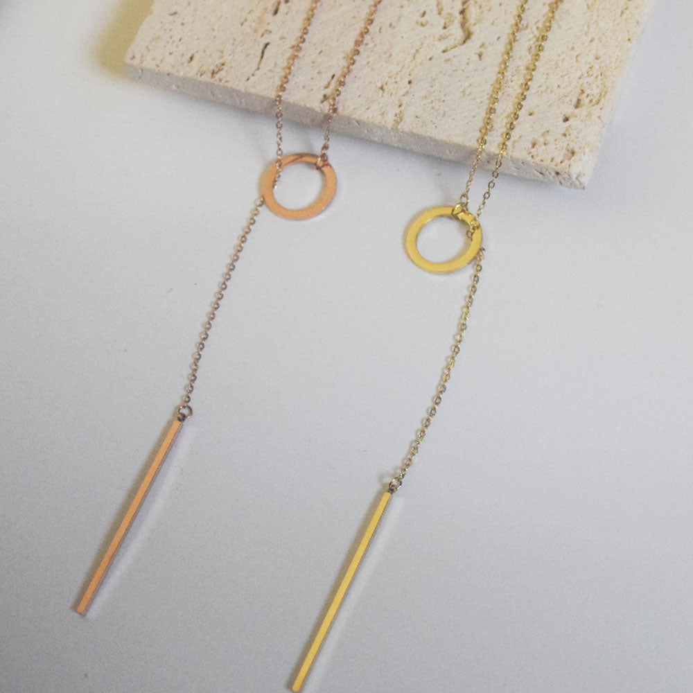 wholesale stainless steel vertical bar pull larait y shape necklace blank circle necklaces jewelry