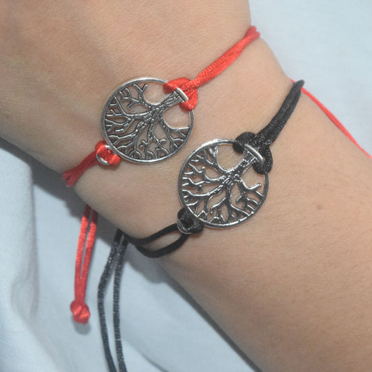 handmade custom woven friendship bracelets with inspirational tree of life charm bracelet jewelry for girls women men