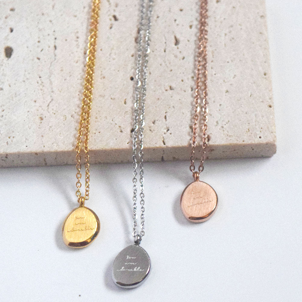 trendy high quality waterproof titanium steel 18k gold you are adorable pendant necklace women
