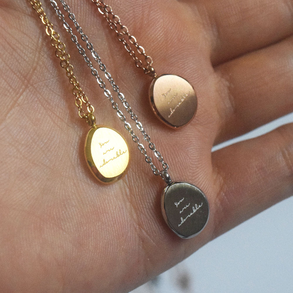 trendy high quality waterproof titanium steel 18k gold you are adorable pendant necklace women