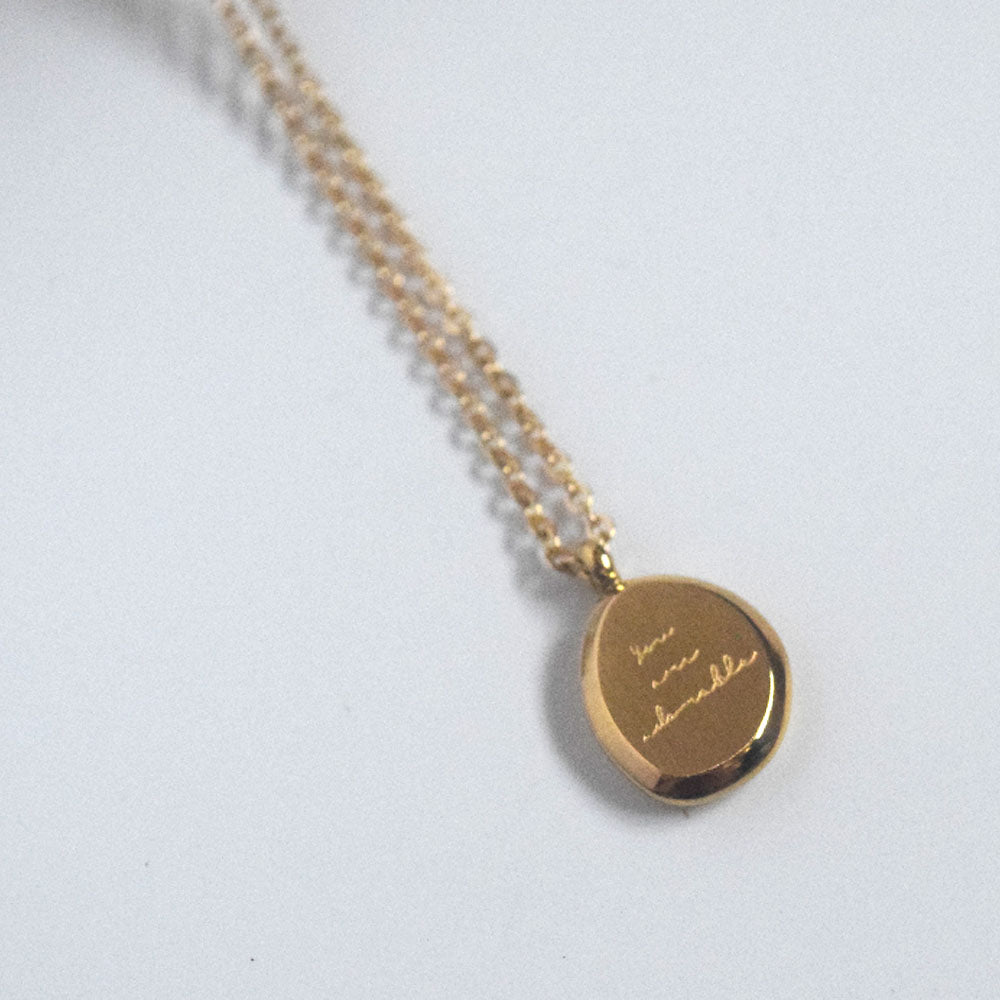 trendy high quality waterproof titanium steel 18k gold you are adorable pendant necklace women