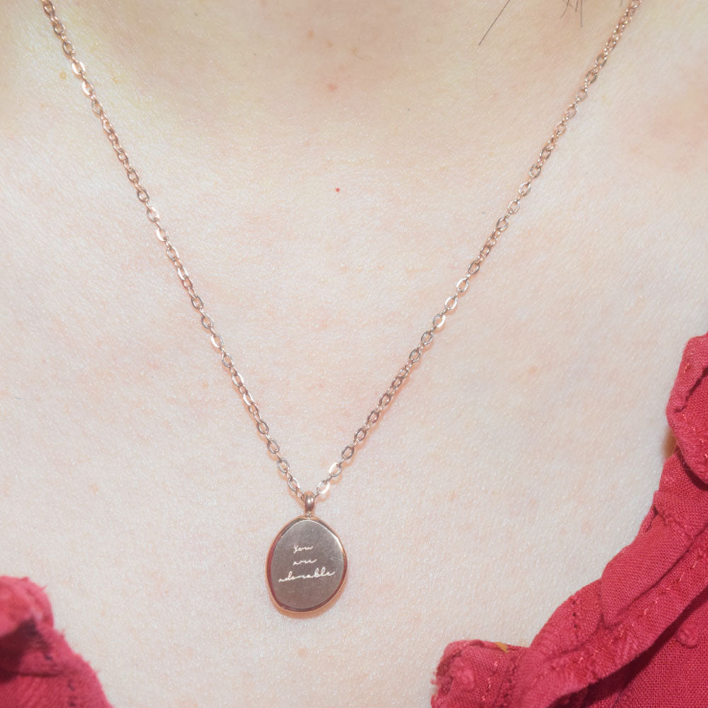 trendy high quality waterproof titanium steel 18k gold you are adorable pendant necklace women