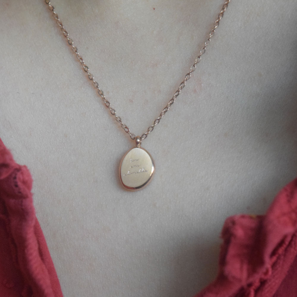 trendy high quality waterproof titanium steel 18k gold you are adorable pendant necklace women