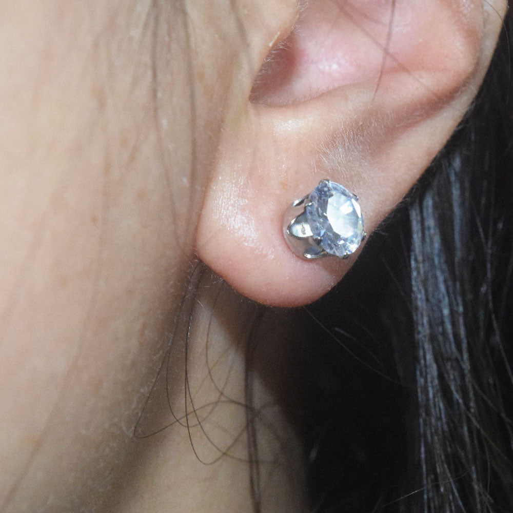 Wholesale minimalist 316 stainless steel pin zircon charm bead non tarnish tiny stud earrings for sleep showering wearing