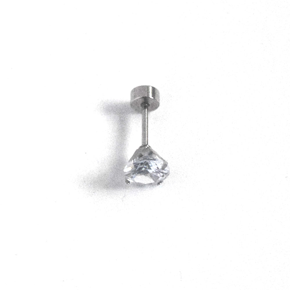 Wholesale minimalism fashion trendy korean style zircon crystal stud earrings screw on back for girls women sleeping showering