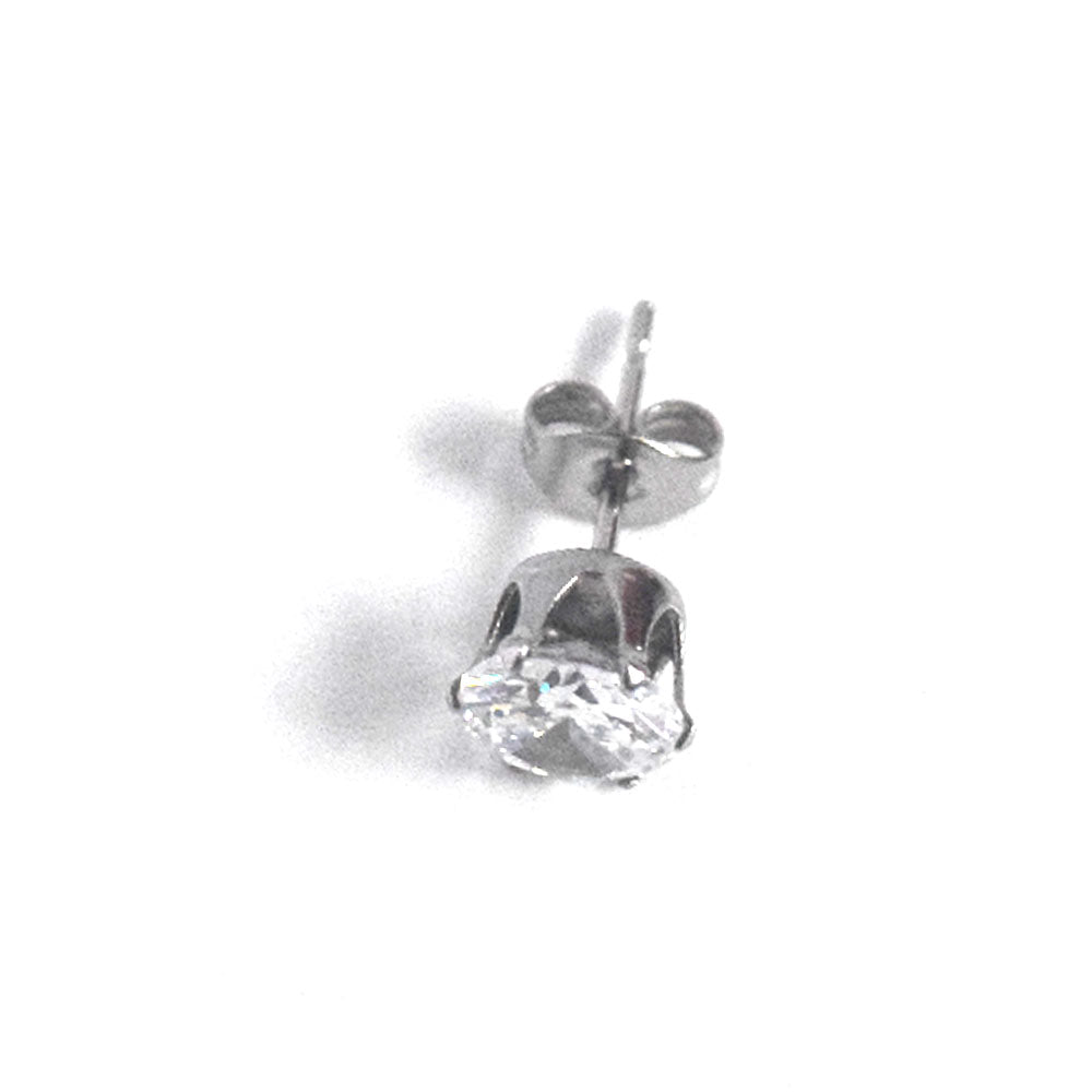 Wholesale minimalist 316 stainless steel pin zircon charm bead non tarnish tiny stud earrings for sleep showering wearing