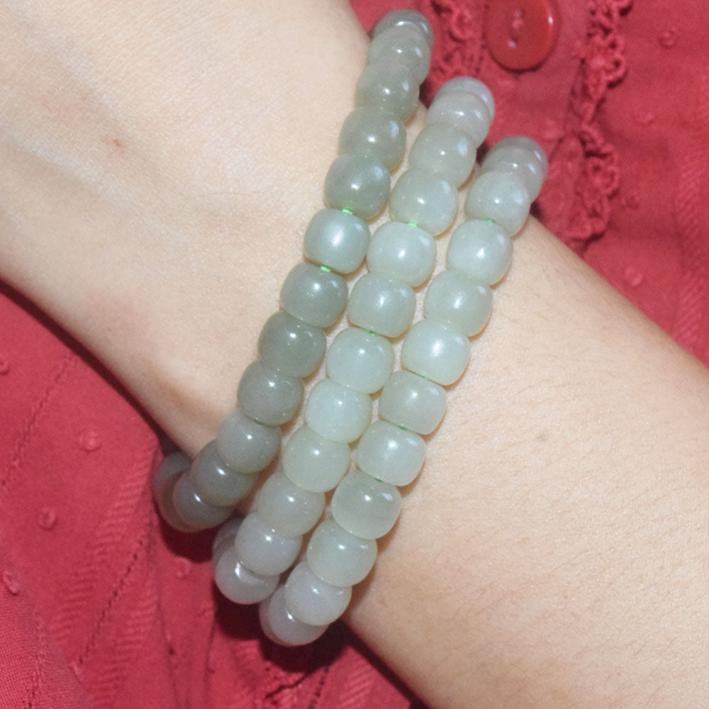 genuine natural gemstone hetian jade crystal stone beads bracelet stretch cord bracelets jewelry