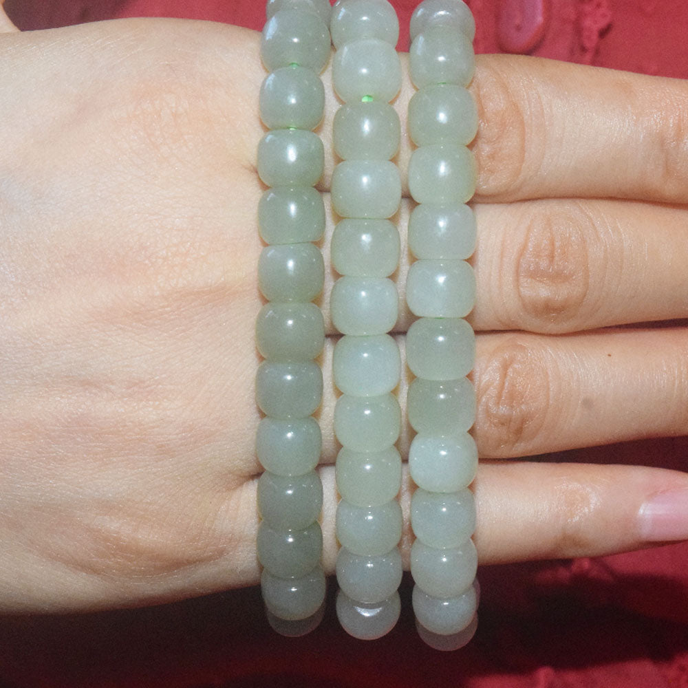 genuine natural gemstone hetian jade crystal stone beads bracelet stretch cord bracelets jewelry