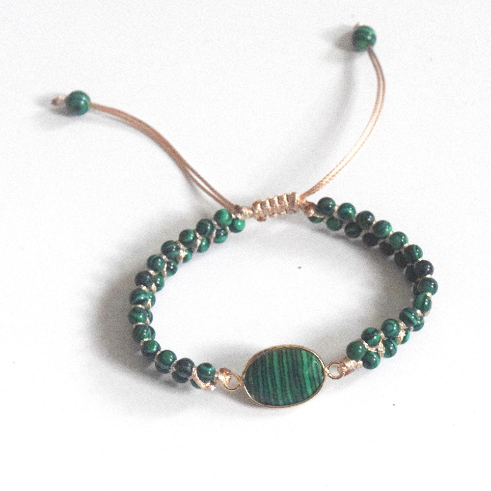 boho high quality handmade natural stone howlite turquoise green aventurine 4mm two rows charm bracelet jewelry for women