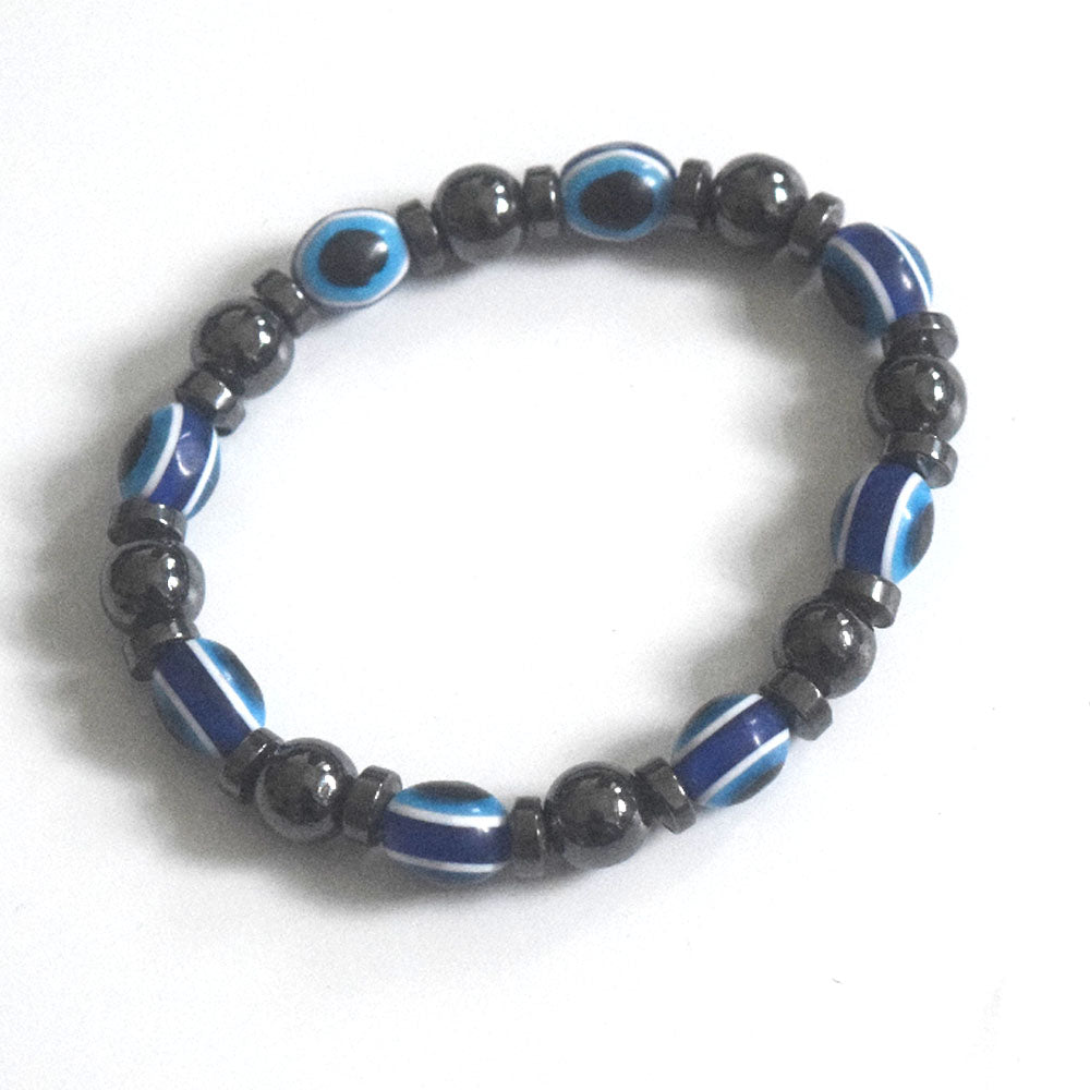 wholesale black stone evil eyes plastic beads bracelet