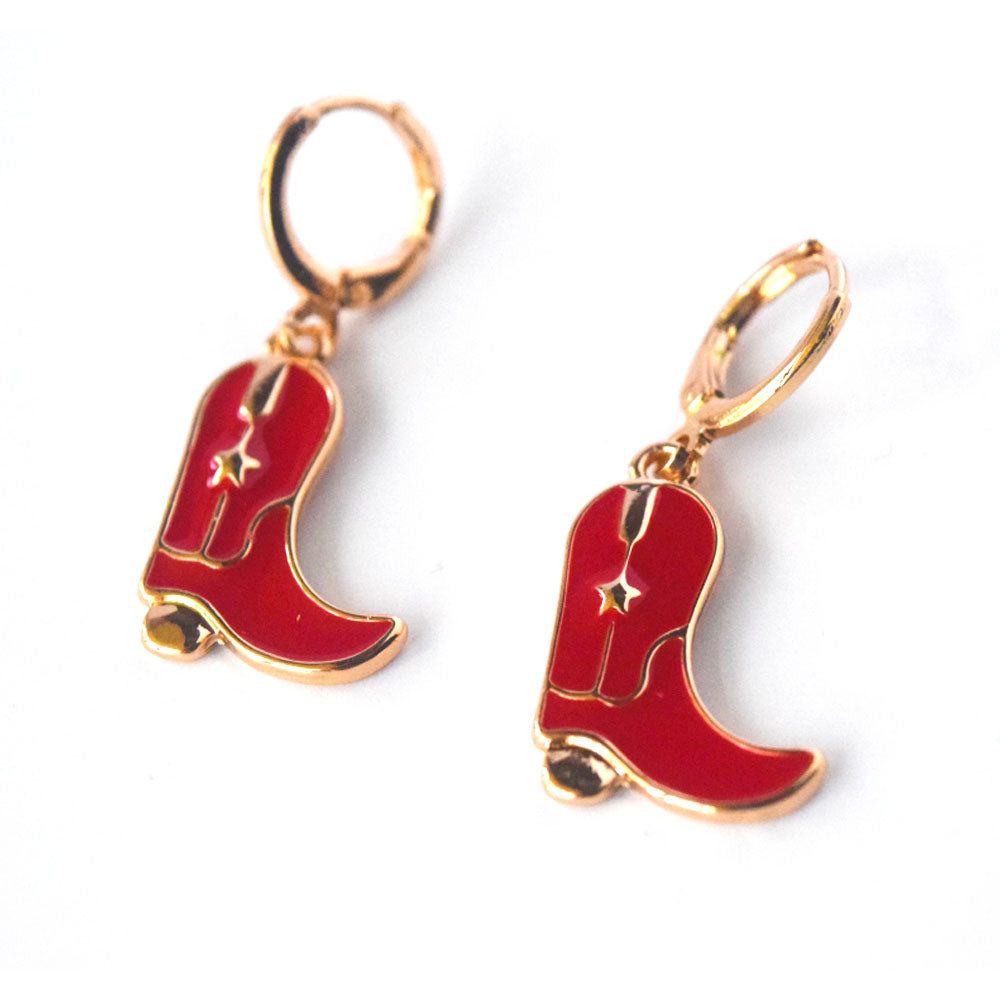 brass alloy enameled boot dangle pendant earring women earrings jewelry
