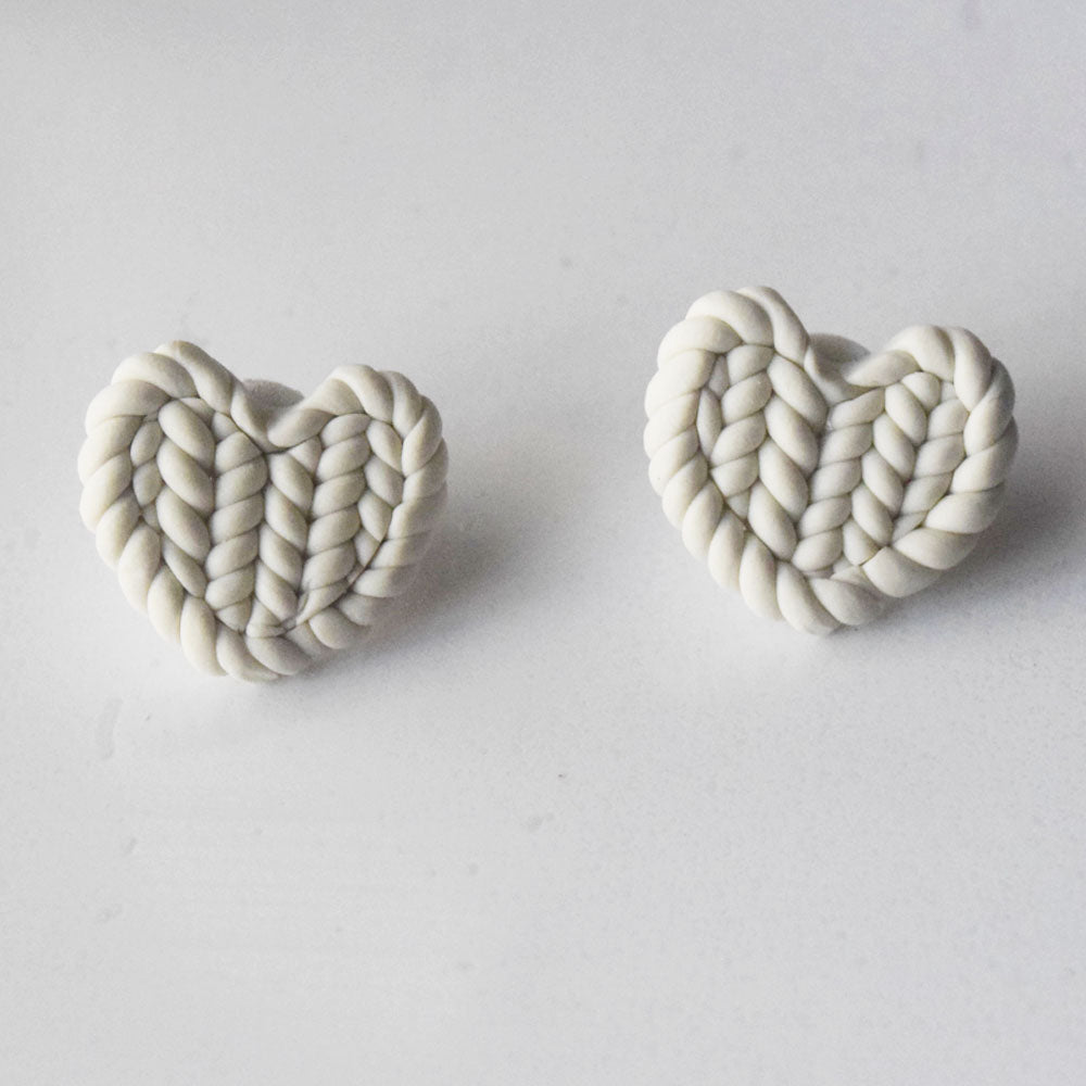 handmade ladies colorful heart stud polymer clay statement earrings bohemia earring jewelry supplies