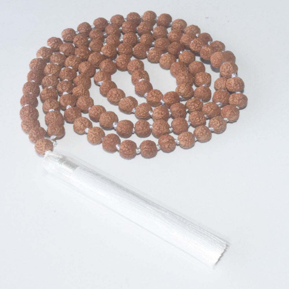 mens high end handmade 108 prayer pure buddhist rudraksha mala beads necklace with tassel pendant