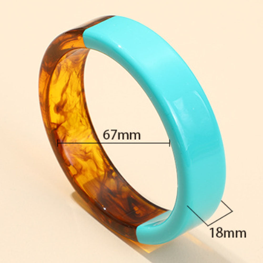 Wholesale Korean style colorful 2 colors in one chunky wide clear plastic resin acrylic bangle women bangles bracelet supplier