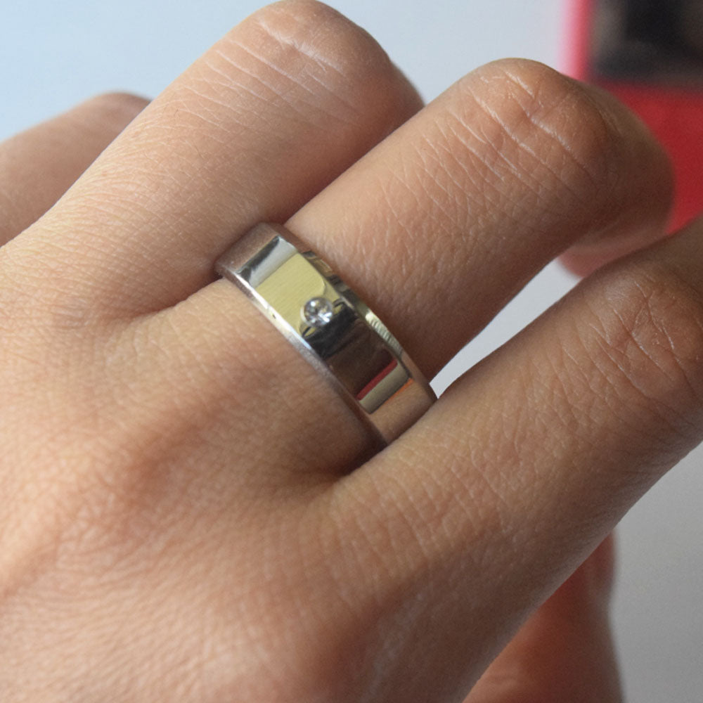 stainless steel men's ring hot selling men and women couple index finger rings wedding jewelry for couples set and engagement