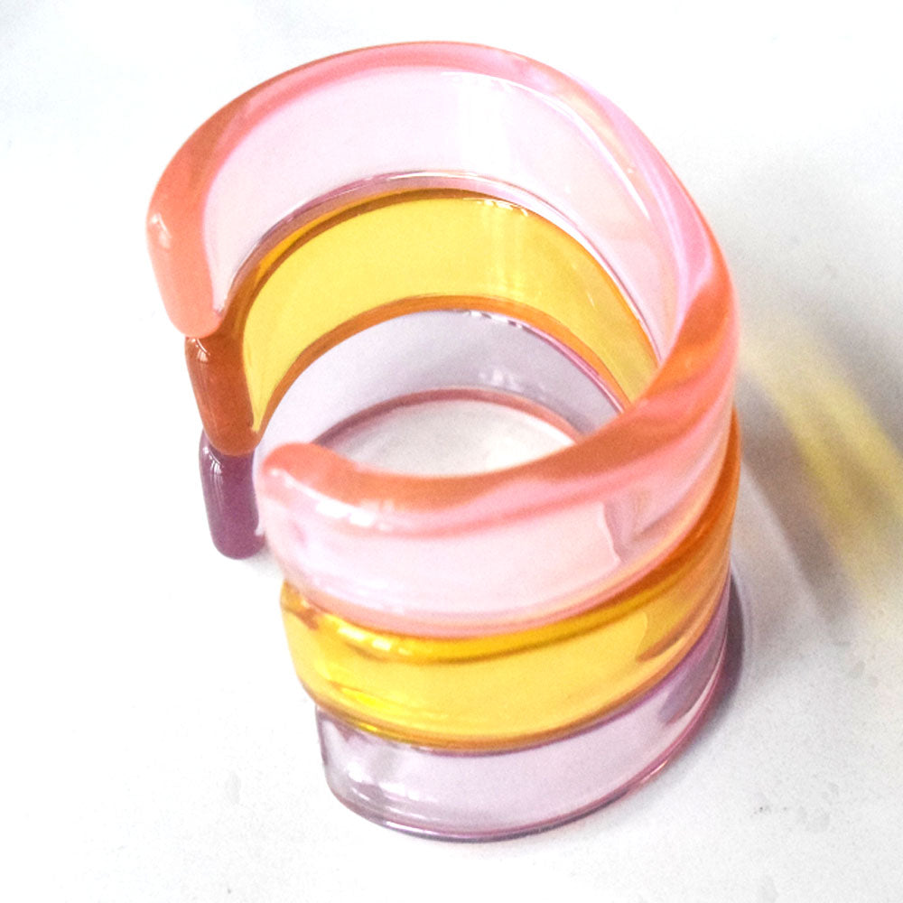 fashion epoxy acetate acrylic plastic resin open cuff bangle bracelet cuffs jewelry for women mix colors