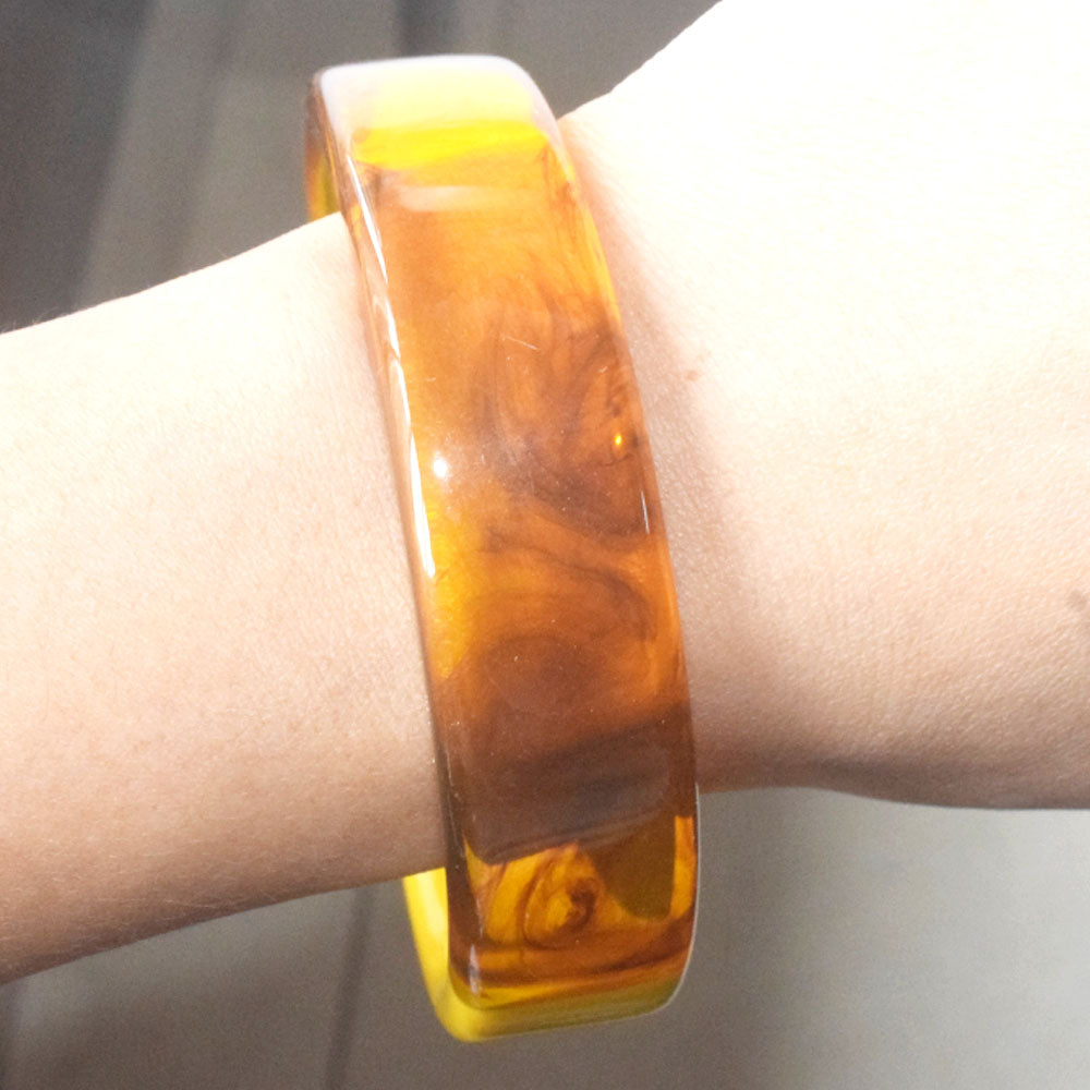 Wholesale Korean style colorful 2 colors in one chunky wide clear plastic resin acrylic bangle women bangles bracelet supplier