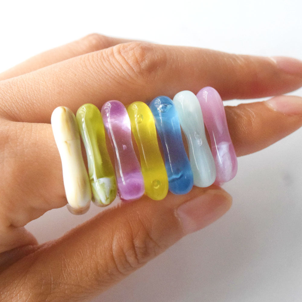 Wholesale Cheap Resin Acrylic Ring for Women Teen Girls Chunky Aesthetic Trendy Colorful Cute Jewelry Bulk Statement square finger ring