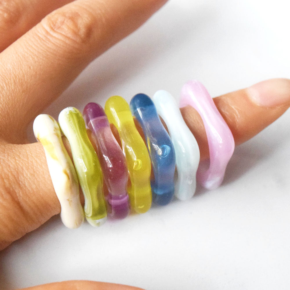 Wholesale Cheap Resin Acrylic Ring for Women Teen Girls Chunky Aesthetic Trendy Colorful Cute Jewelry Bulk Statement Dome Rings