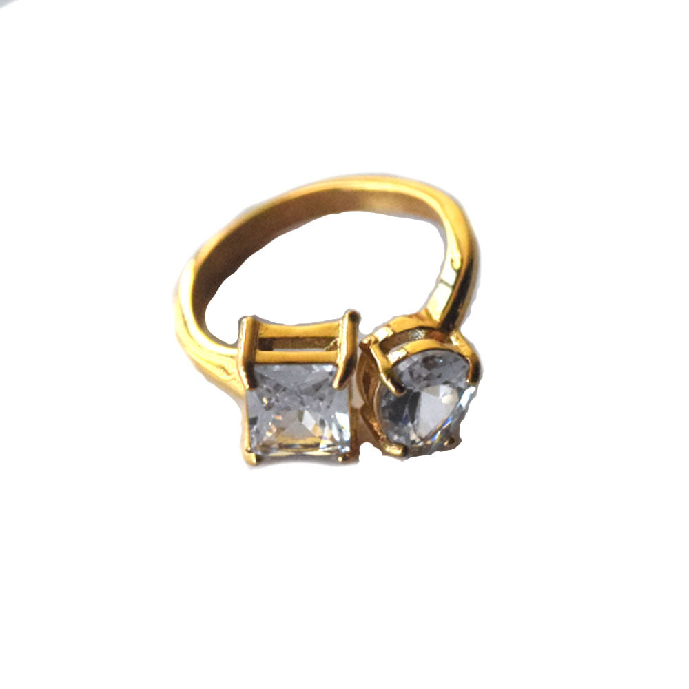 wholesale ladies bulk fashion new hot selling titanium stainless steel real 18k gold plated zircon ring for women jewelry