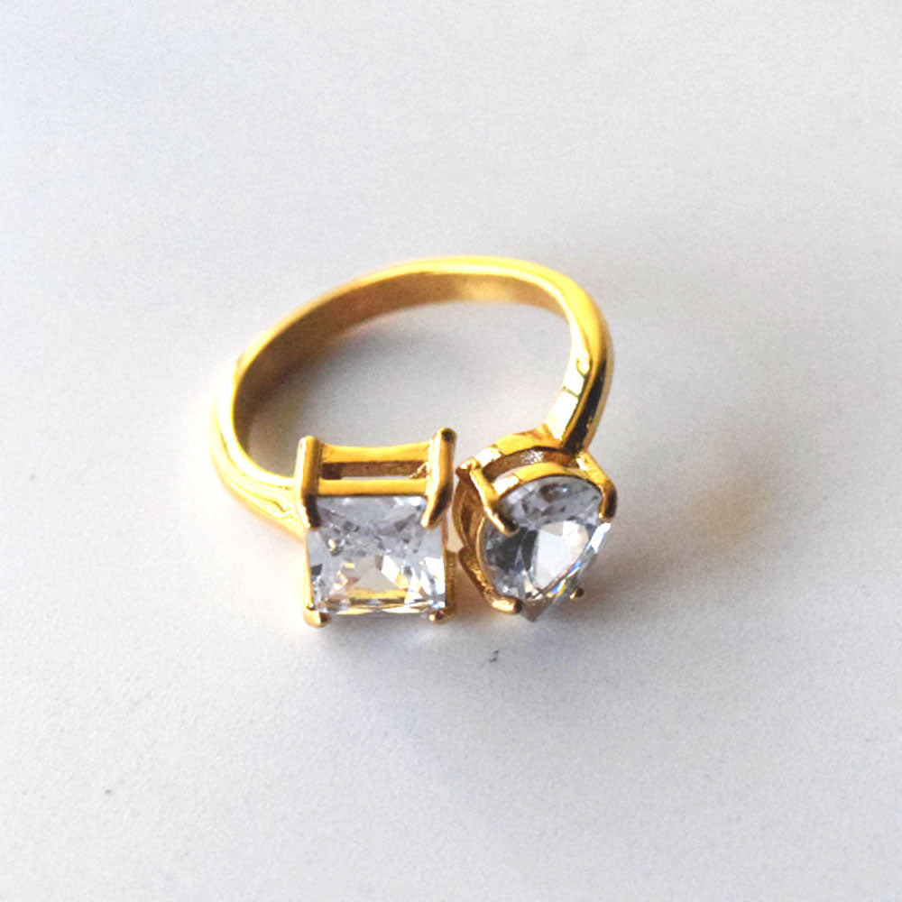 wholesale ladies bulk fashion new hot selling titanium stainless steel real 18k gold plated zircon ring for women jewelry