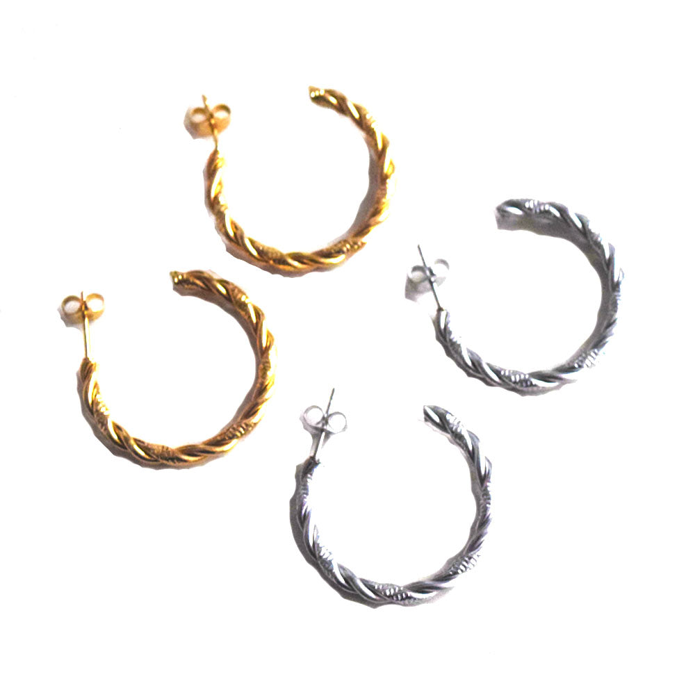 wholesale stainless steel twist half hoop 3cm earring gold plated earrings jewelry for women China manufacturer factory supplier