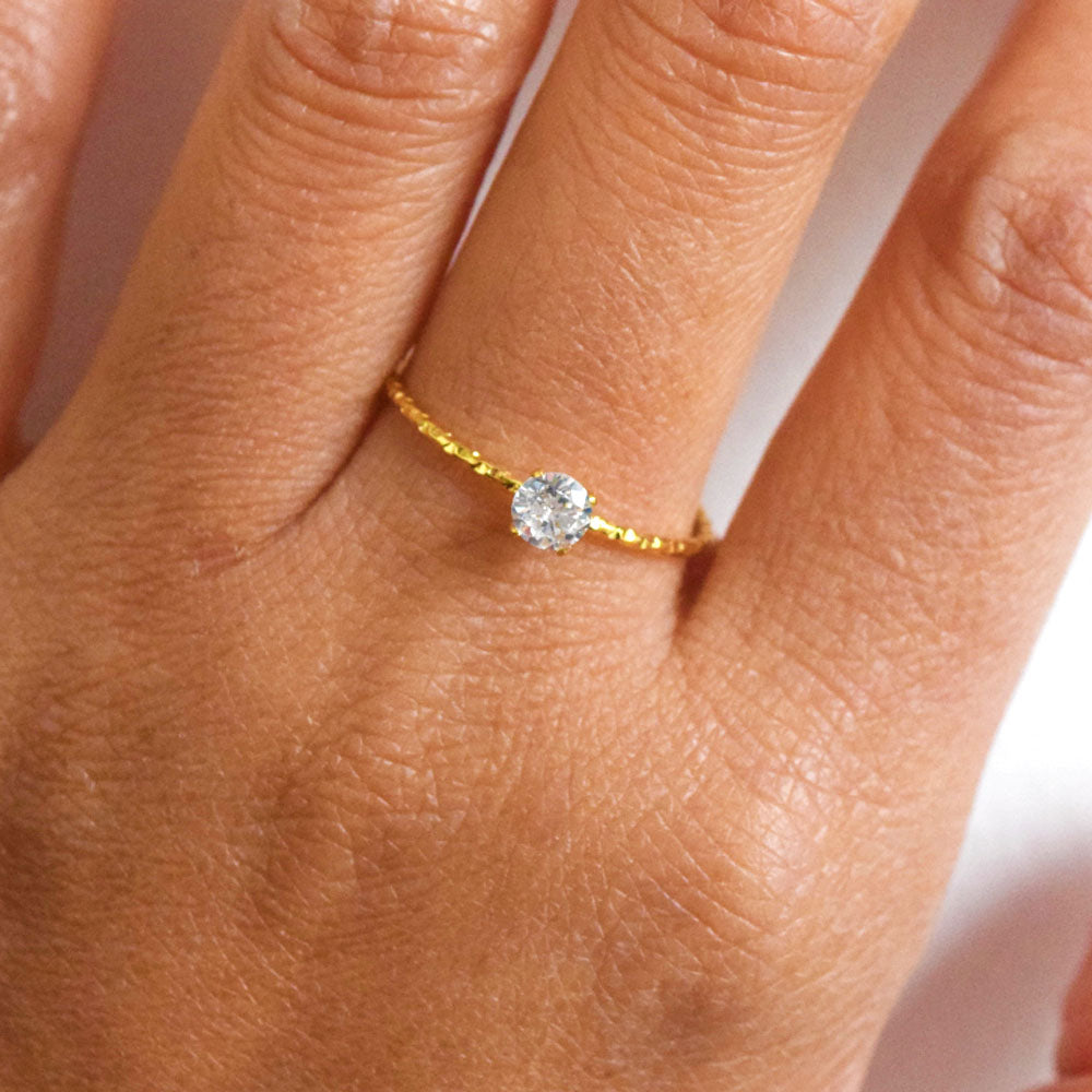 wholesale fashion korean style rings 1mm thick 4mm zircon charm bead thin ring jewelry for girls women