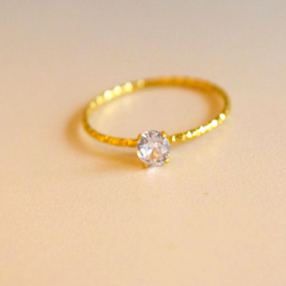 wholesale fashion korean style rings 1mm thick 4mm zircon charm bead thin ring jewelry for girls women