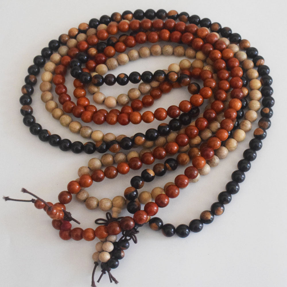 Unisex Natural Wood Meditation Rosary Wenge108 mala prayer beads Buddhist wooden bead Necklace Bracelet men women jewelry