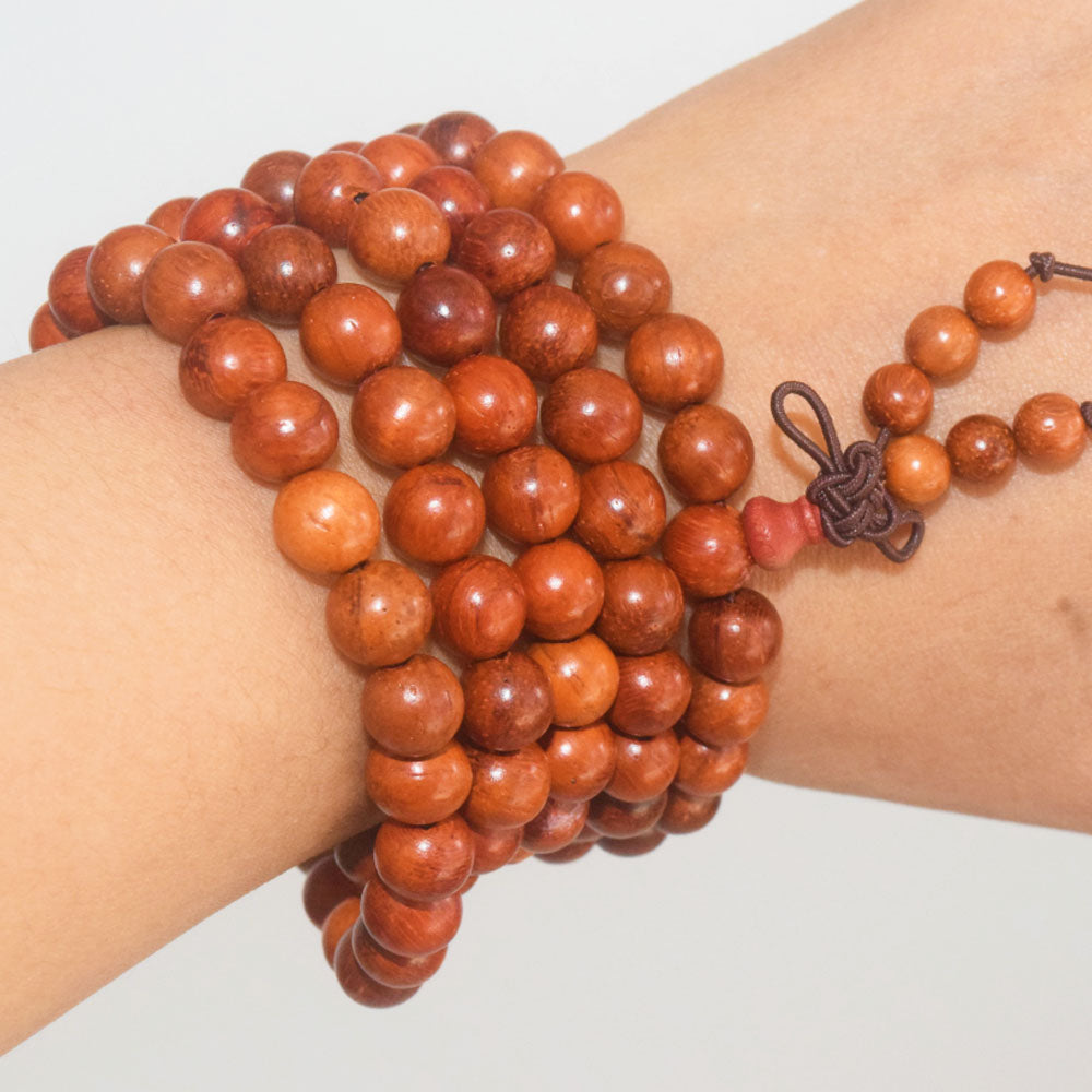 Unisex Natural Wood Meditation Rosary Wenge108 mala prayer beads Buddhist wooden bead Necklace Bracelet men women jewelry