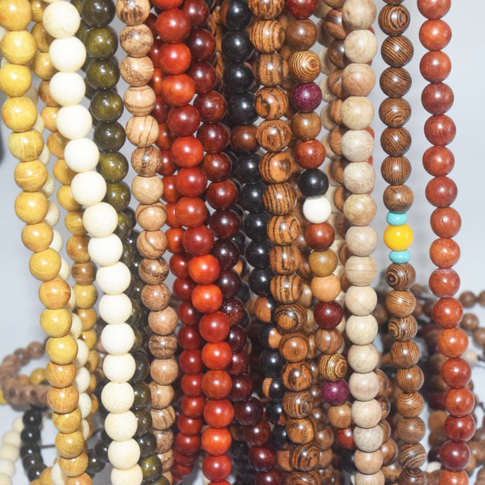 Unisex Natural Wood Meditation Rosary Wenge108 mala prayer beads Buddhist wooden bead Necklace Bracelet men women jewelry