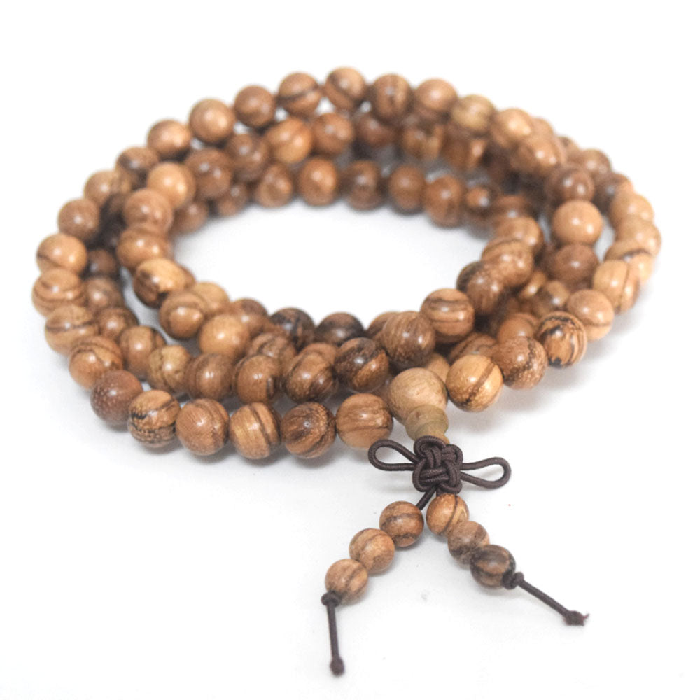 Unisex Natural Wood Meditation Rosary Wenge108 mala prayer beads Buddhist wooden bead Necklace Bracelet men women jewelry