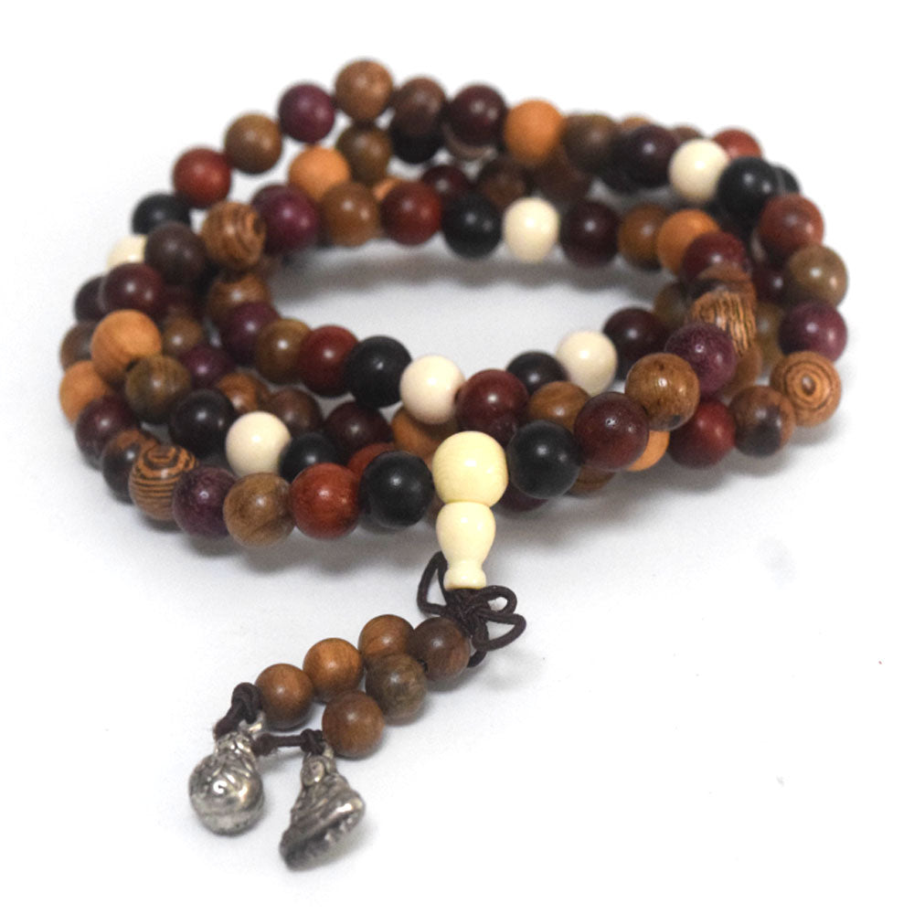 Unisex Natural Wood Meditation Rosary Wenge108 mala prayer beads Buddhist wooden bead Necklace Bracelet men women jewelry