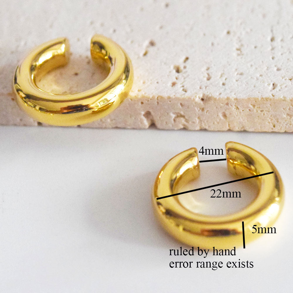 men women cartilage thick stainless steel 18k gold plated conch ear cuffs acero inoxidable earrings upper ear non pierced