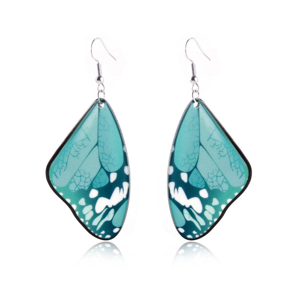 acrylic resin plastic butterfly wing dangle drop earring women earrings jewelry