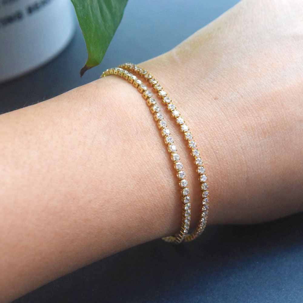 eternity Stainless steel tennis zircon beads iced out 1.5 2 2.5 3 4 shiny chain bracelet jewelry women bracelets china supplier