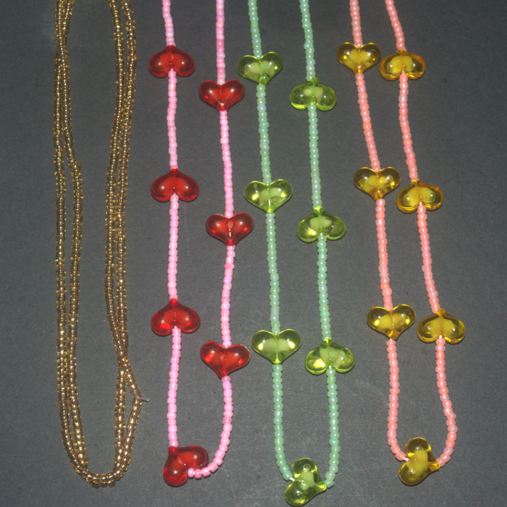 boho glass seed beads heart charms handmade one elastic cord plus one lobster clasp 2pcs waist beads belly chain body jewelry