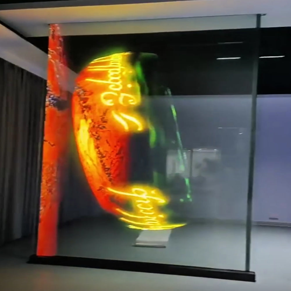 indoor outdoor Flexible Clear film adhesive transparent micro led screen animation for glass wall door window advertising