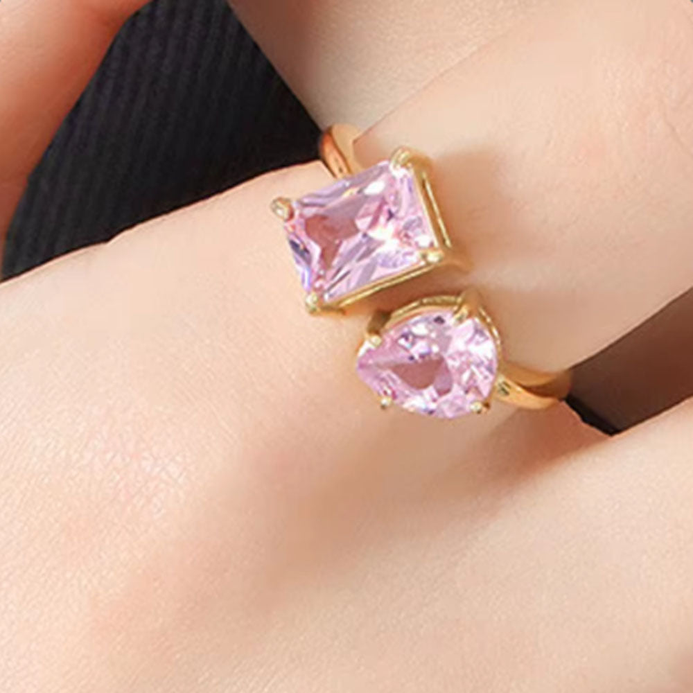 wholesale ladies bulk fashion new hot selling titanium stainless steel real 18k gold plated zircon ring for women jewelry