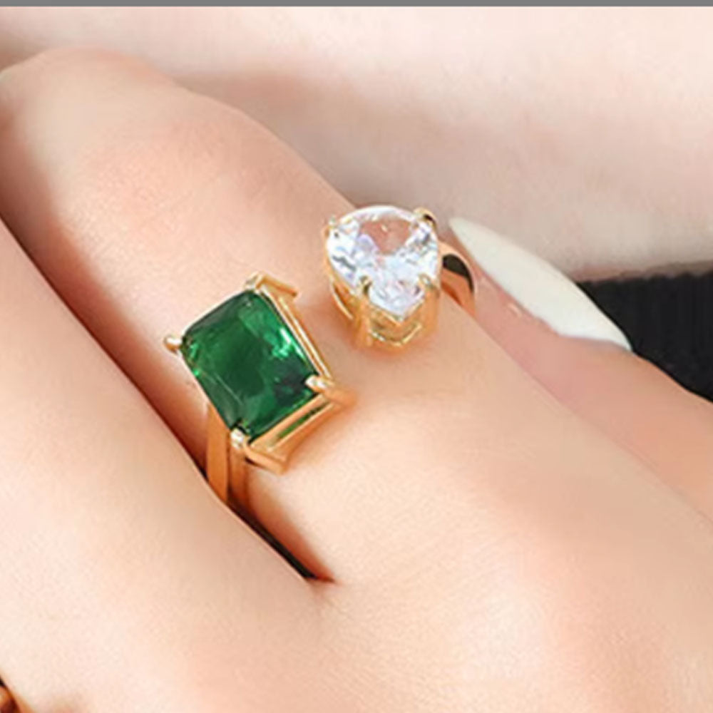 wholesale ladies bulk fashion new hot selling titanium stainless steel real 18k gold plated zircon ring for women jewelry