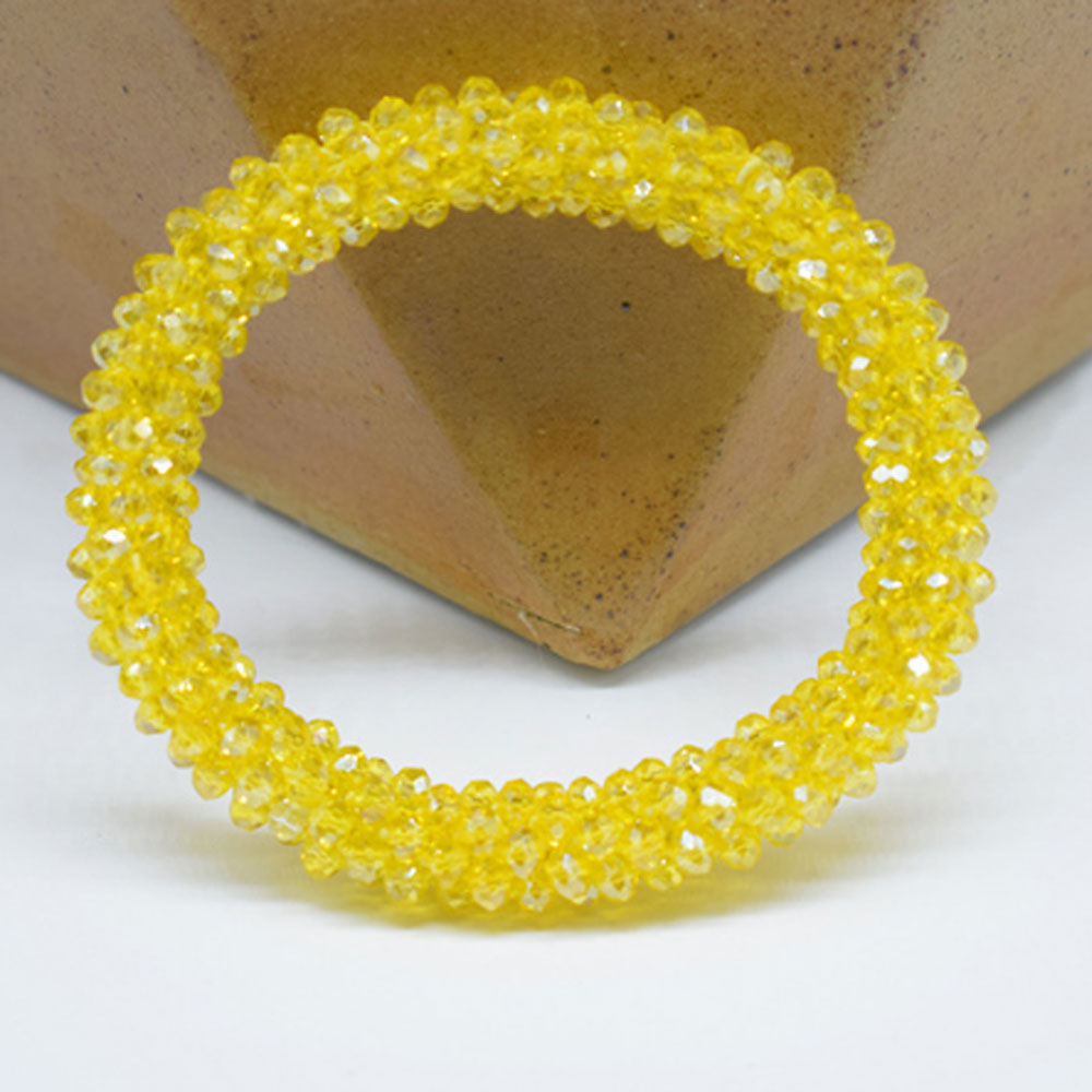 bohemian nepal glass faceted crystal ball beads beaded adjustable elastic bangle bracelets jewelry hair ties for women jewelry